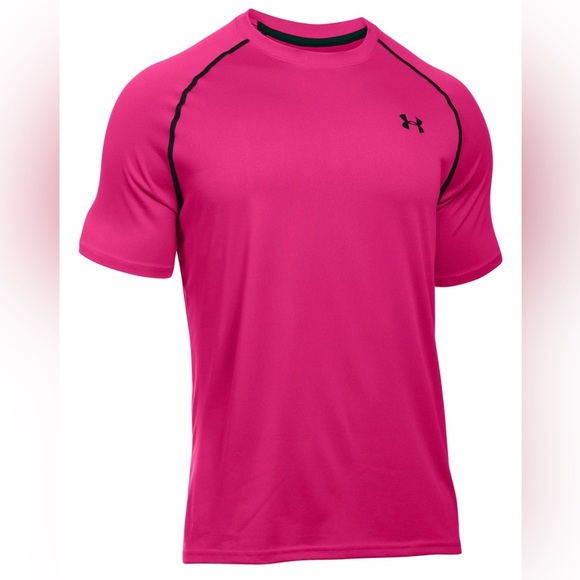 Under Armour HeatGear Pink/Fuchsia Performance Tee - Picture 1 of 9